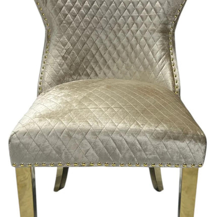 G-Lewis Mink Chair (Lion Knocker/Gold Legs)