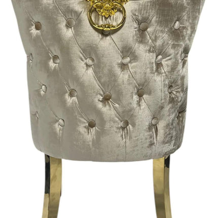 G-Lewis Mink Chair (Lion Knocker/Gold Legs)