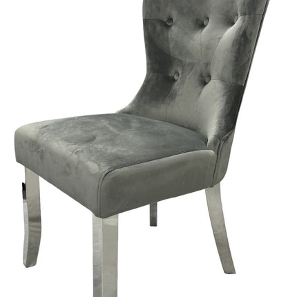 Bentley Dark Grey Chair (Chrome Legs)