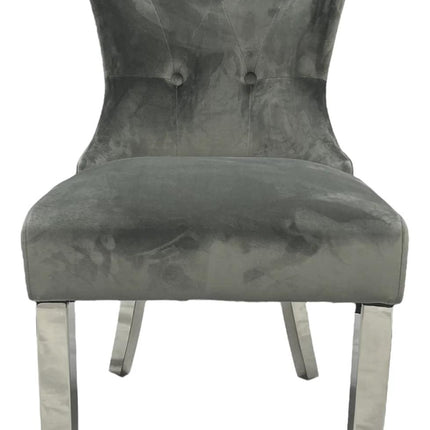Bentley Dark Grey Chair (Chrome Legs)