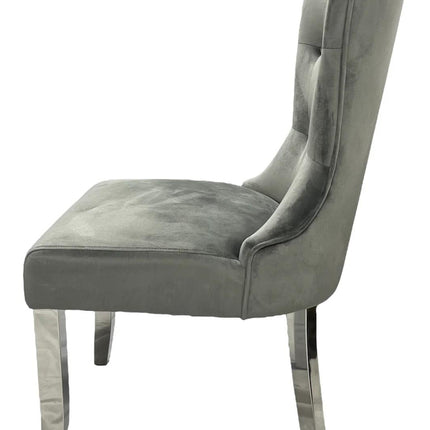 Bentley Dark Grey Chair (Chrome Legs)