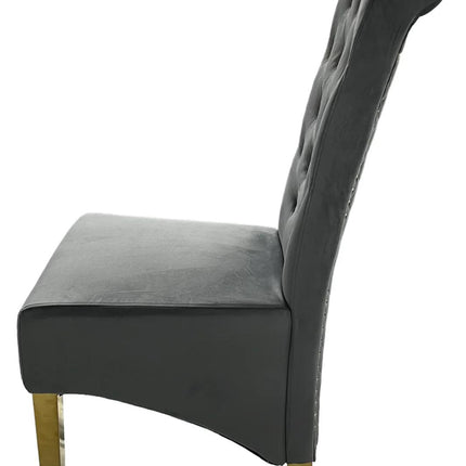 G-Lucy Dark Grey Chair (Ring Knocker/Gold Legs)