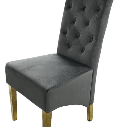 G-Lucy Dark Grey Chair (Ring Knocker/Gold Legs)