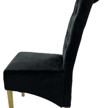 G-Lucy Black Chair (Ring Knocker/Gold Legs)