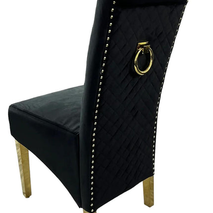 G-Lucy Black Chair (Ring Knocker/Gold Legs)