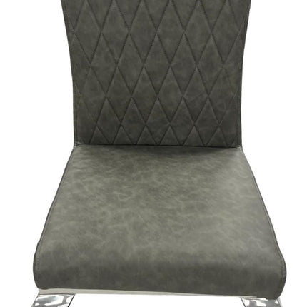 London PU Dark Grey Chair (Chrome Legs)