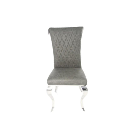 London PU Dark Grey Chair (Chrome Legs)