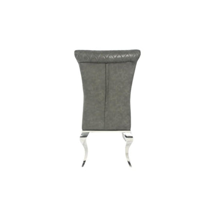 London PU Dark Grey Chair (Chrome Legs)