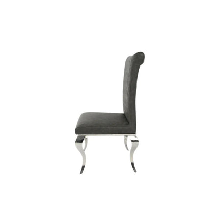 London PU Dark Grey Chair (Chrome Legs)