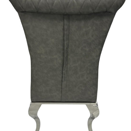 London PU Dark Grey Chair (Chrome Legs)