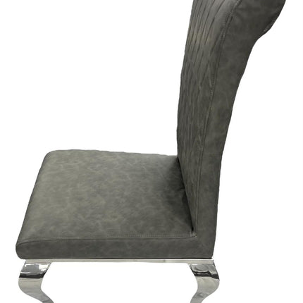 London PU Dark Grey Chair (Chrome Legs)