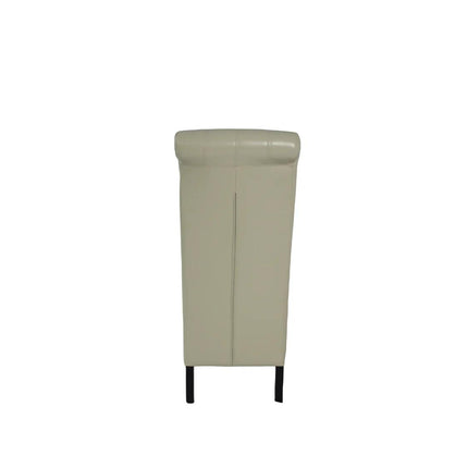Lucy PU Cream Chair (Black Wooden Legs)
