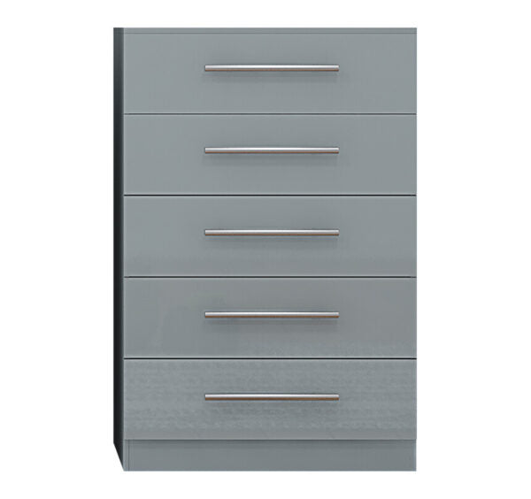 Full Grey Three Piece Bedroom Furniture Set – Chest of Drawers Only
