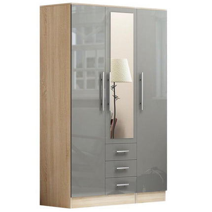 Combi 3 door 3 drawers wardrobe Grey