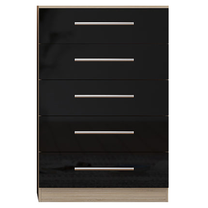 High Gloss Black Trio Bedroom Set