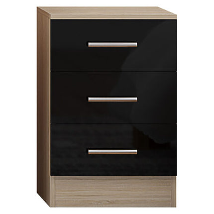 High Gloss Black Trio Bedroom Set