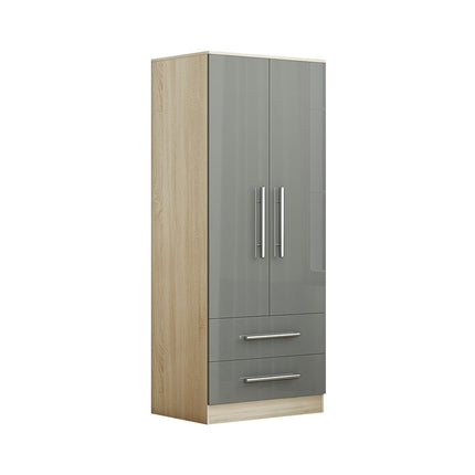 High Gloss Grey Trio Bedroom Set