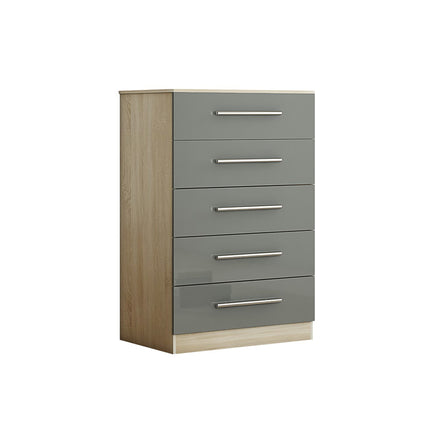 High Gloss Grey Trio Bedroom Set