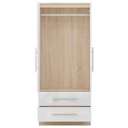 High Gloss White Trio Bedroom Set