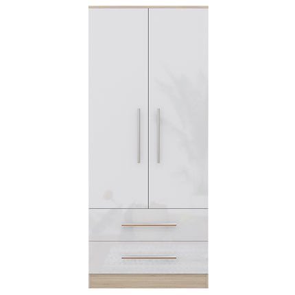 High Gloss White Trio Bedroom Set