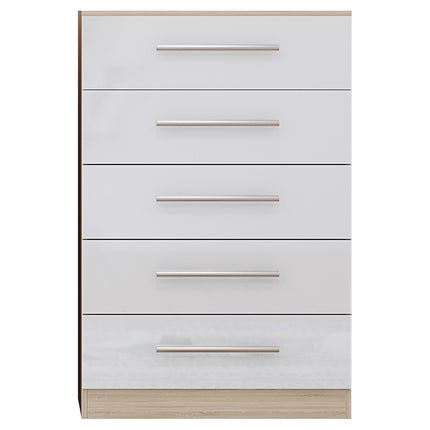 High Gloss White Trio Bedroom Set
